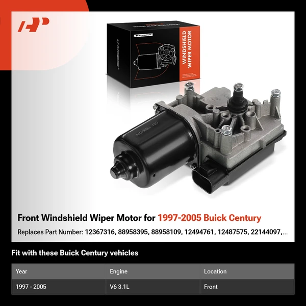 Front Windshield Wiper Motor for 1997-2005 Buick Century