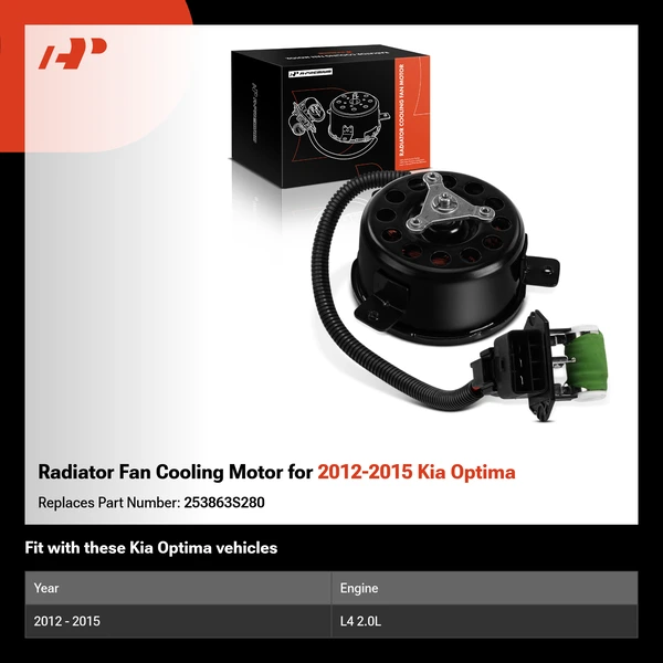Radiator Fan Cooling Motor for 2012-2015 Kia Optima