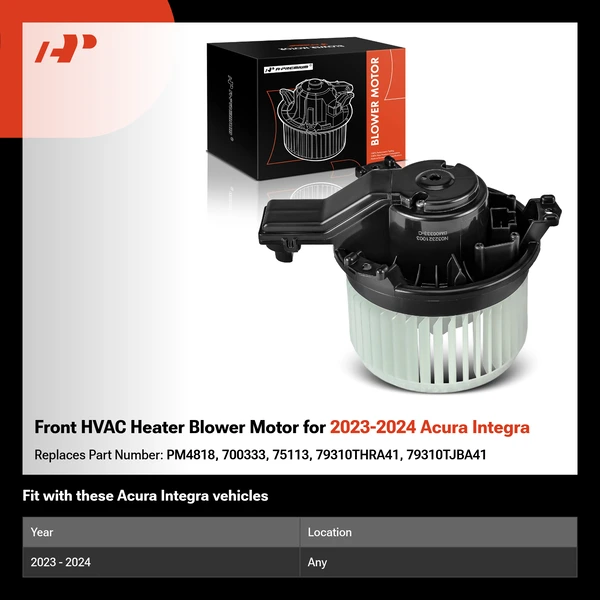 Front HVAC Heater Blower Motor for 2023-2024 Acura Integra