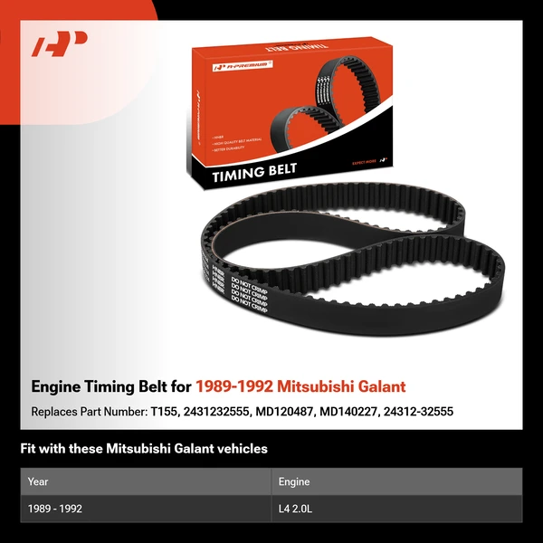 Engine Timing Belt for 1989-1992 Mitsubishi Galant
