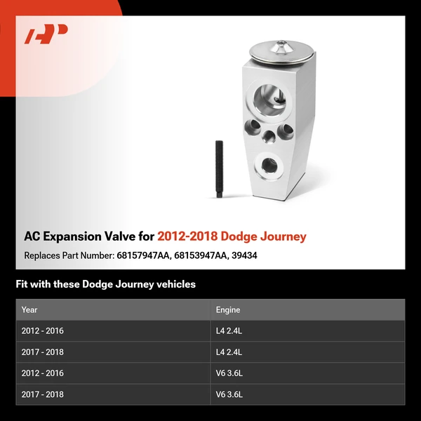 AC Expansion Valve for 2012-2018 Dodge Journey