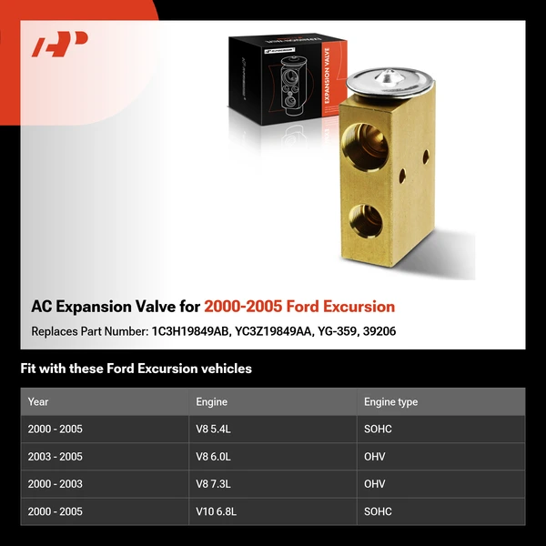 AC Expansion Valve for 2000-2005 Ford Excursion