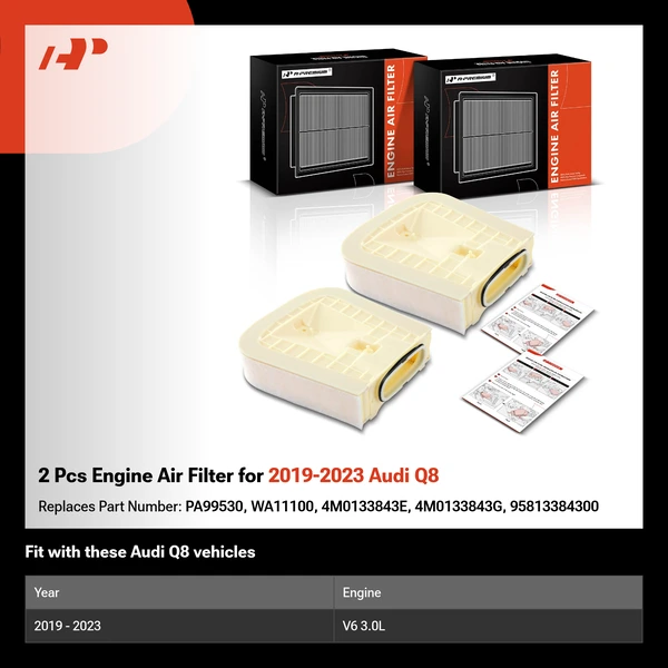 2 Pcs Engine Air Filter for 2019-2023 Audi Q8