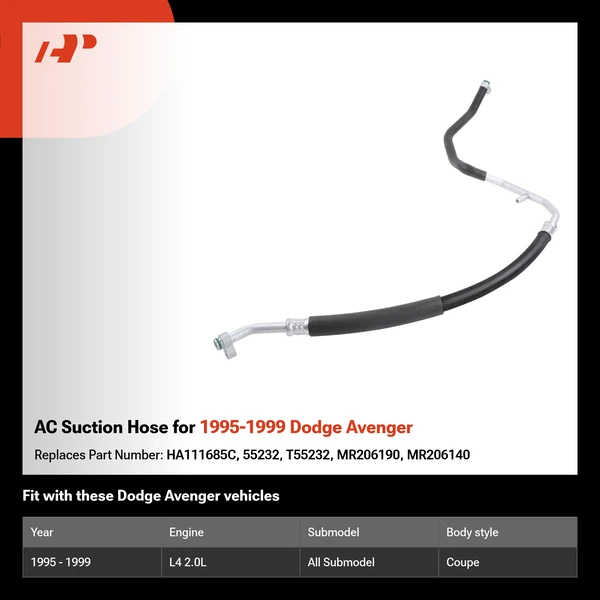 AC Suction Hose for 1995-1999 Dodge Avenger