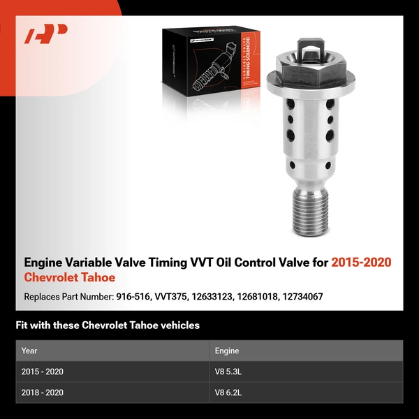 Engine Variable Valve Timing VVT Oil Control Valve for 2015-2020 Chevrolet Tahoe
