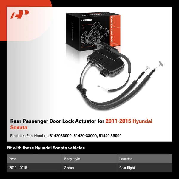 Rear Passenger Door Lock Actuator for 2011-2015 Hyundai Sonata