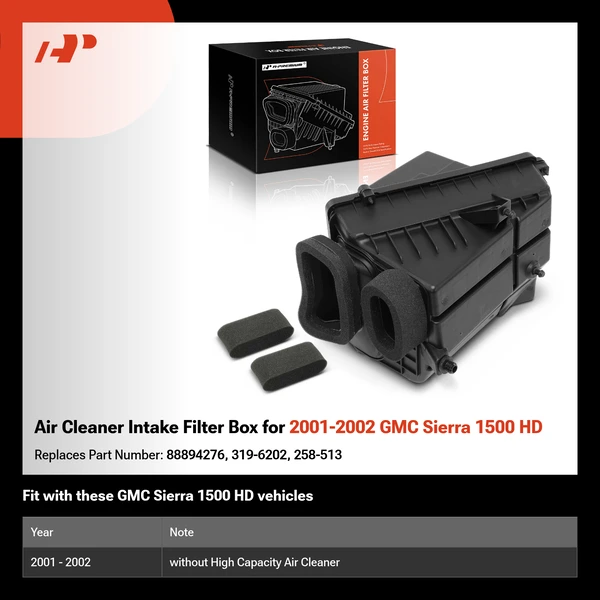 Air Cleaner Intake Filter Box for 2001-2002 GMC Sierra 1500 HD