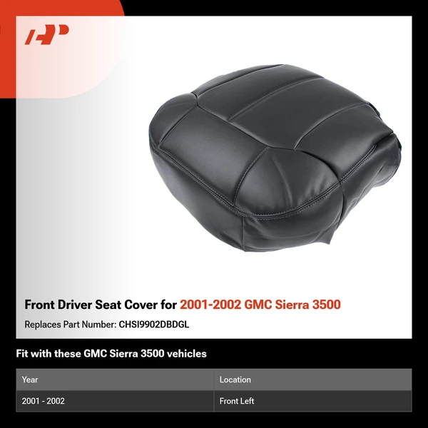 Front Driver Seat Cover for 2001-2002 GMC Sierra 3500