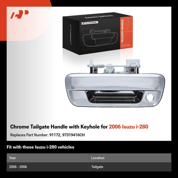 Chrome Tailgate Handle with Keyhole for 2006 Isuzu i-280