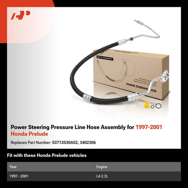Power Steering Pressure Line Hose Assembly for 1997-2001 Honda Prelude