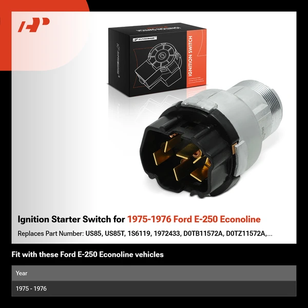 Ignition Starter Switch for 1975-1976 Ford E-250 Econoline