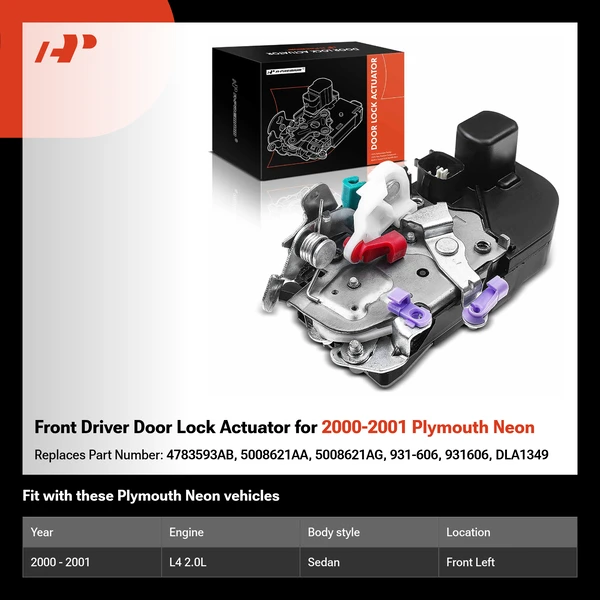 Front Driver Door Lock Actuator for 2000-2001 Plymouth Neon