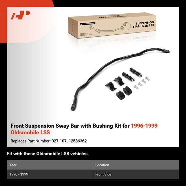 Front Suspension Sway Bar with Bushing Kit for 1996-1999 Oldsmobile LSS