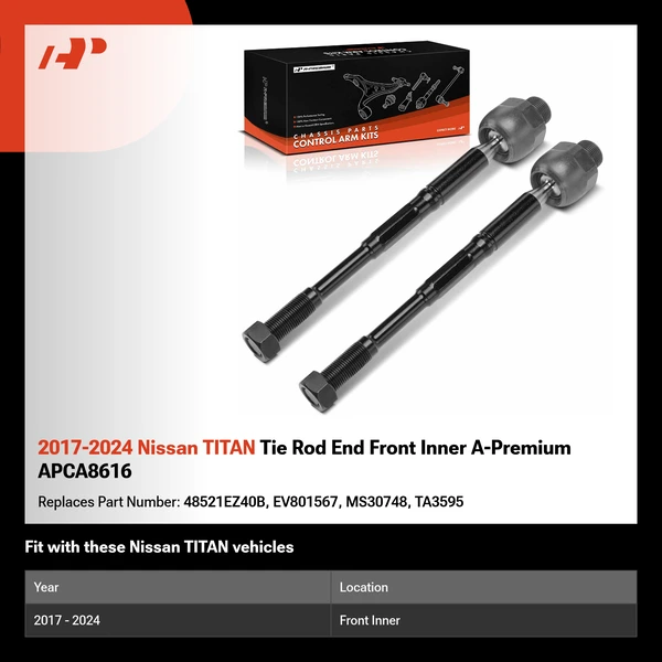 2017-2024 Nissan TITAN Tie Rod End Front Inner A-Premium APCA8616