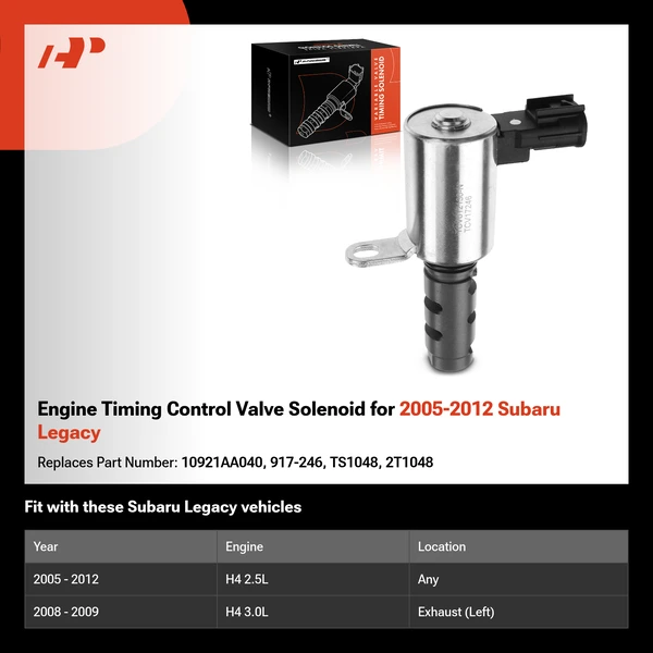 Engine Timing Control Valve Solenoid for 2005-2012 Subaru Legacy