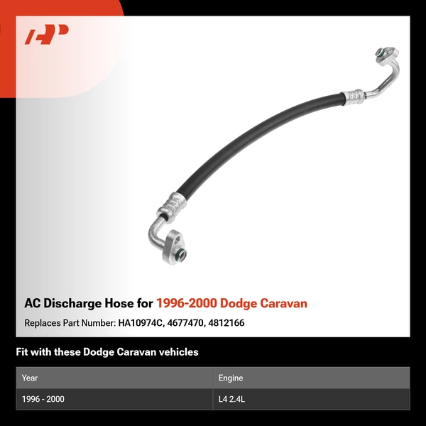 AC Discharge Hose for 1996-2000 Dodge Caravan