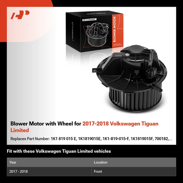Blower Motor with Wheel for 2017-2018 Volkswagen Tiguan Limited