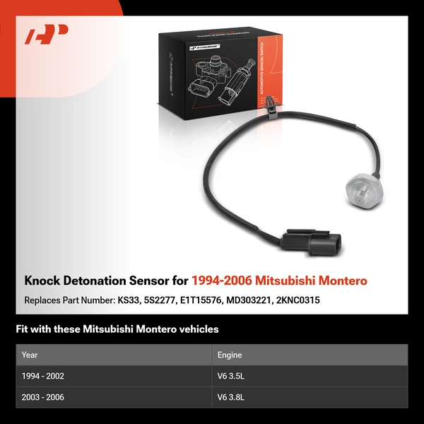 Knock Detonation Sensor for 1994-2006 Mitsubishi Montero