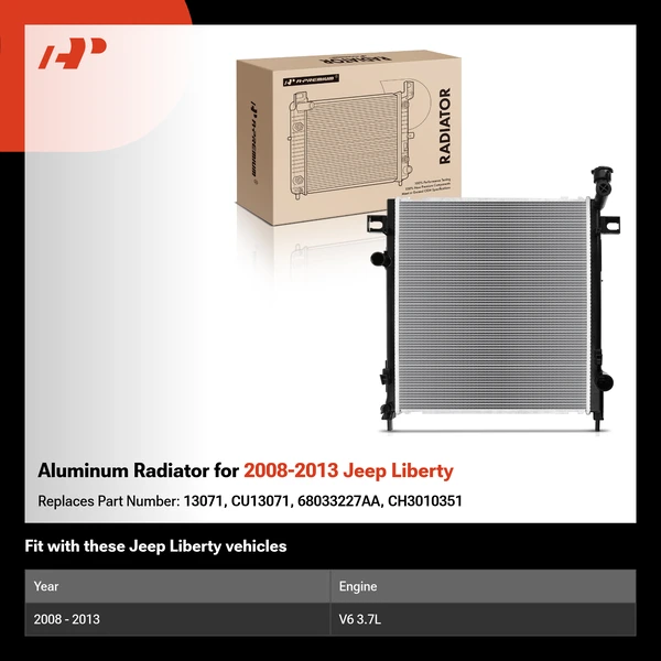 Aluminum Radiator for 2008-2013 Jeep Liberty