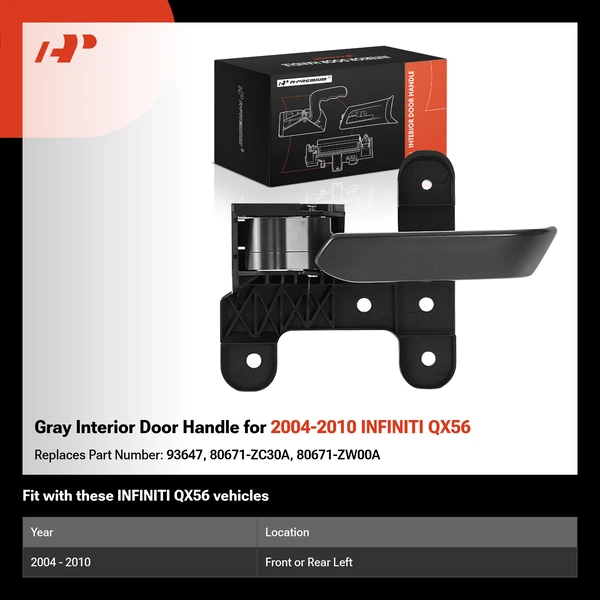 Gray Interior Door Handle for 2004-2010 INFINITI QX56