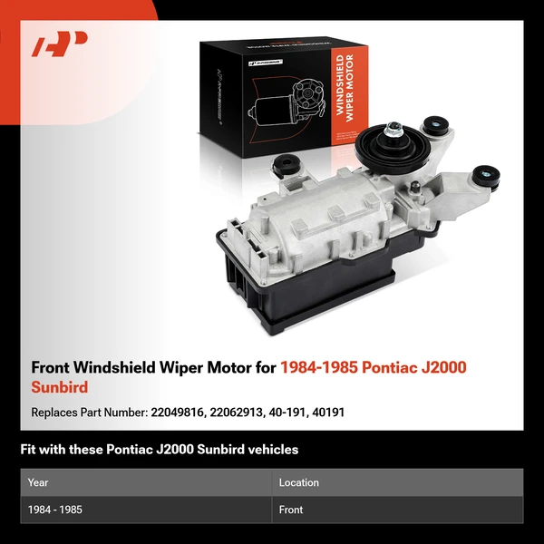 Front Windshield Wiper Motor for 1984-1985 Pontiac J2000 Sunbird