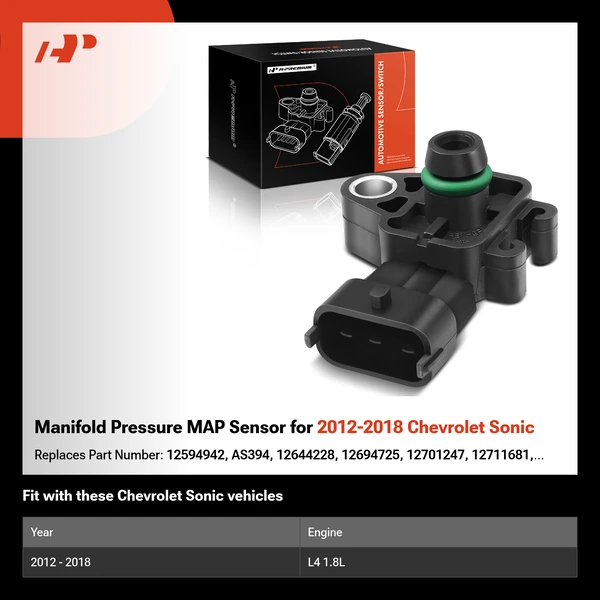 Manifold Pressure MAP Sensor for 2012-2018 Chevrolet Sonic