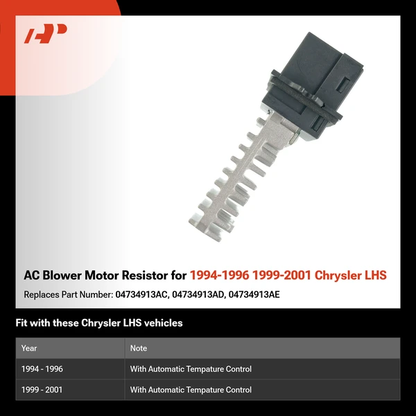 AC Blower Motor Resistor for 1994-1996 1999-2001 Chrysler LHS