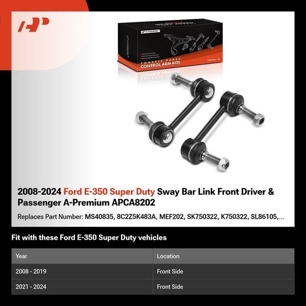 2008-2024 Ford E-350 Super Duty Sway Bar Link Front Driver & Passenger A-Premium APCA8202