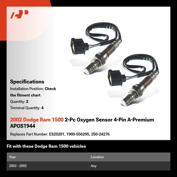 2002 Dodge Ram 1500 2-Pc Oxygen Sensor 4-Pin A-Premium APOS1944