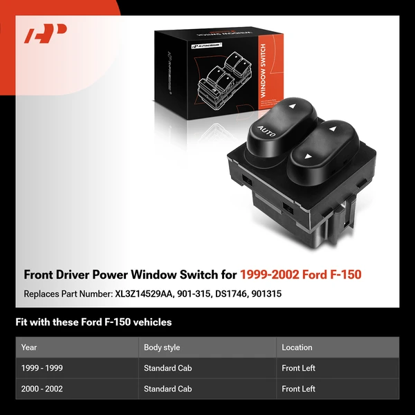 Front Driver Power Window Switch for 1999-2002 Ford F-150