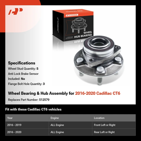 Wheel Bearing & Hub Assembly for 2016-2020 Cadillac CT6