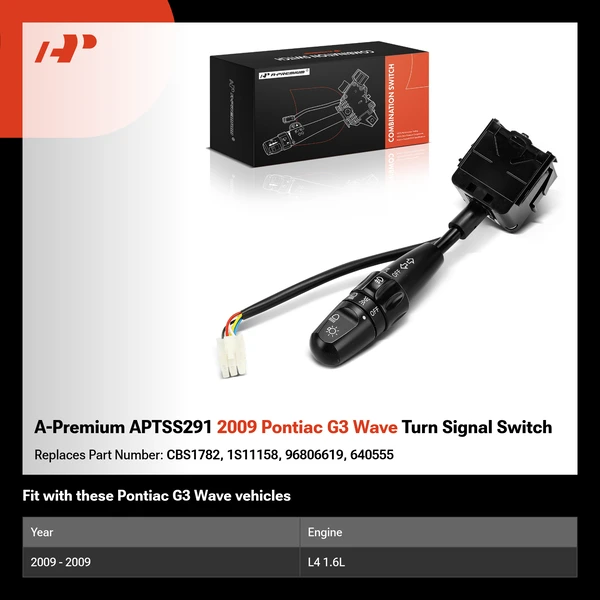 A-Premium APTSS291 2009 Pontiac G3 Wave Turn Signal Switch