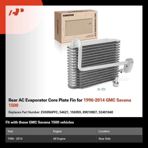 Rear AC Evaporator Core Plate Fin for 1996-2014 GMC Savana 1500