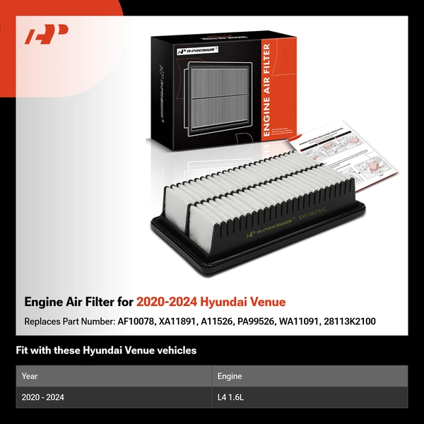 Engine Air Filter for 2020-2024 Hyundai Venue