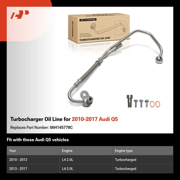 Turbocharger Oil Line for 2010-2017 Audi Q5