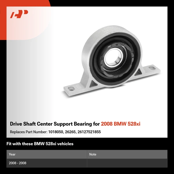 Drive Shaft Center Support Bearing for 2008 BMW 528xi