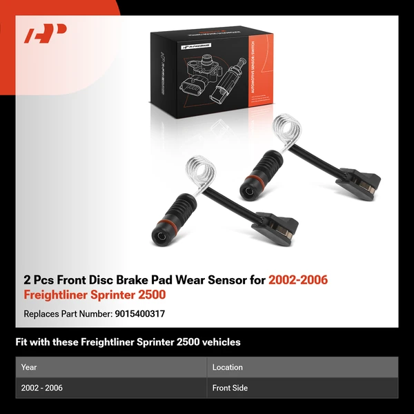 2 Pcs Front Disc Brake Pad Wear Sensor for 2002-2006 Freightliner Sprinter 2500