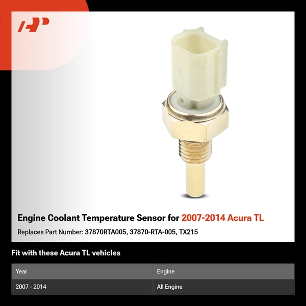 Engine Coolant Temperature Sensor for 2007-2014 Acura TL