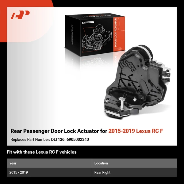 Rear Passenger Door Lock Actuator for 2015-2019 Lexus RC F