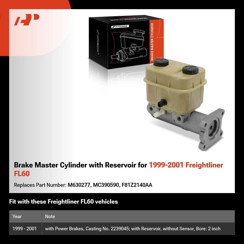 Brake Master Cylinder with Reservoir for 1999-2001 Freightliner FL60