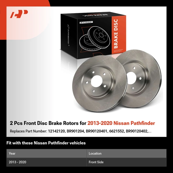 2 Pcs Front Disc Brake Rotors for 2013-2020 Nissan Pathfinder