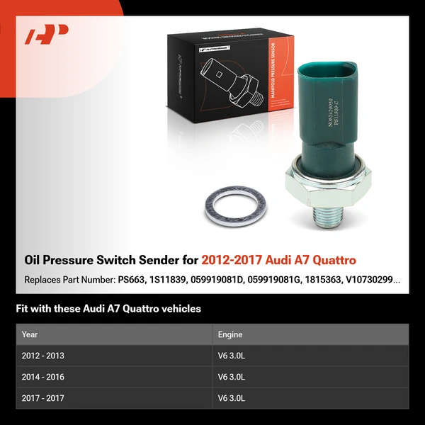 Oil Pressure Switch Sender for 2012-2017 Audi A7 Quattro