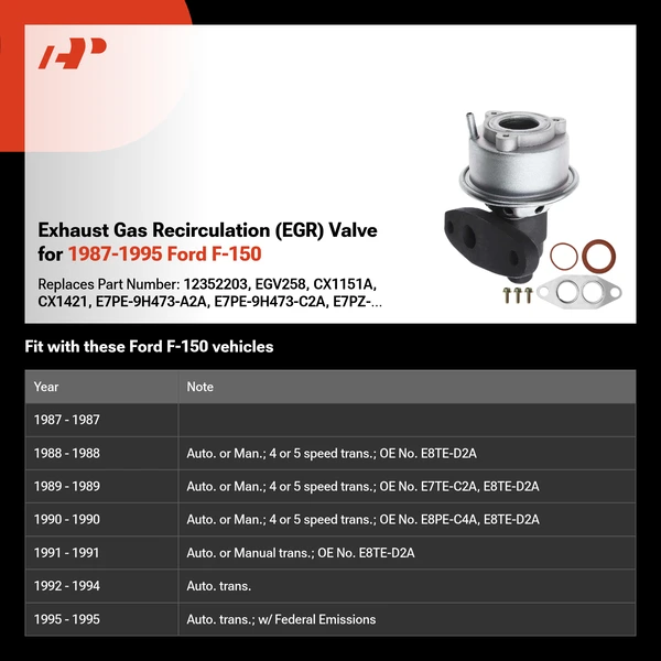 Exhaust Gas Recirculation (EGR) Valve for 1987-1995 Ford F-150