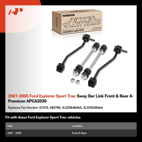 2001-2005 Ford Explorer Sport Trac Sway Bar Link Front & Rear A-Premium APCA2030