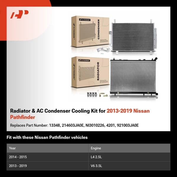 Radiator & AC Condenser Cooling Kit for 2013-2019 Nissan Pathfinder