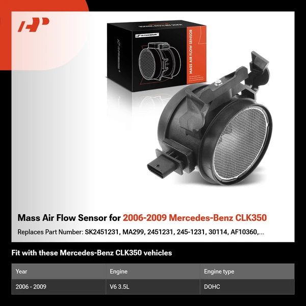 Mass Air Flow Sensor for 2006-2009 Mercedes-Benz CLK350