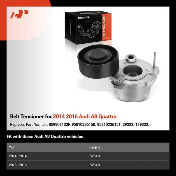 Belt Tensioner for 2014 2016 Audi A8 Quattro