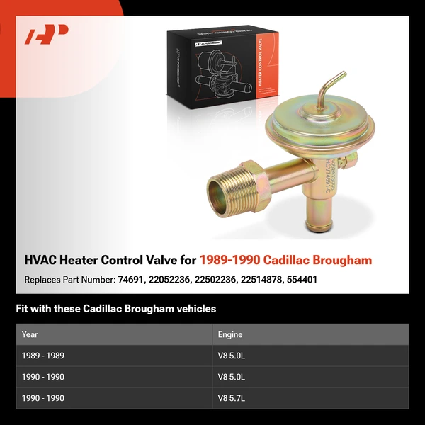 HVAC Heater Control Valve for 1989-1990 Cadillac Brougham
