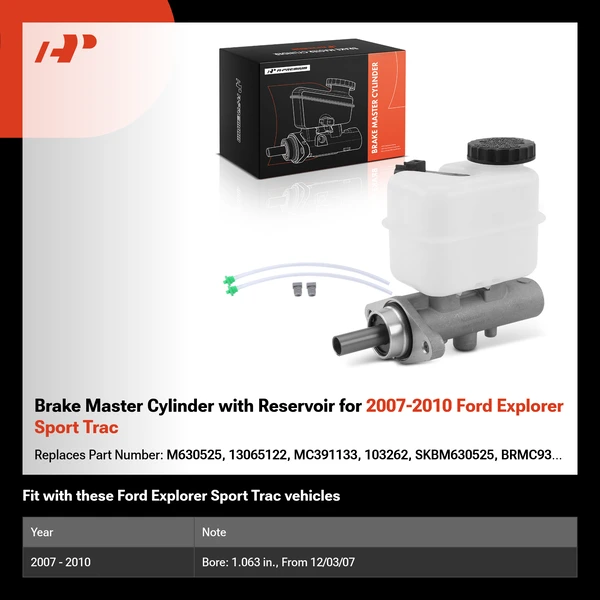 Brake Master Cylinder with Reservoir for 2007-2010 Ford Explorer Sport Trac