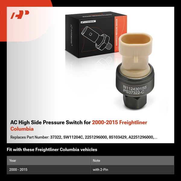 AC High Side Pressure Switch for 2000-2015 Freightliner Columbia